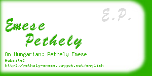 emese pethely business card